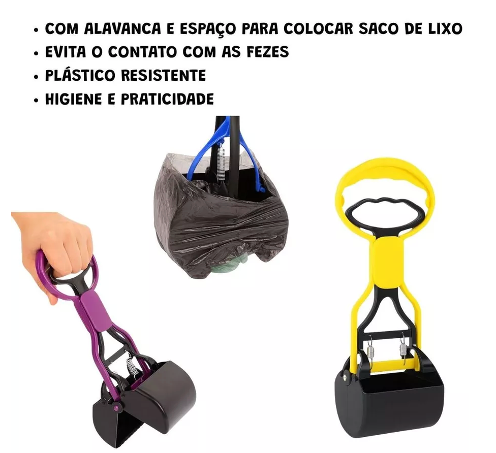 Pá Cata Caca Automático Higiene Médio Colorido | Patamood™