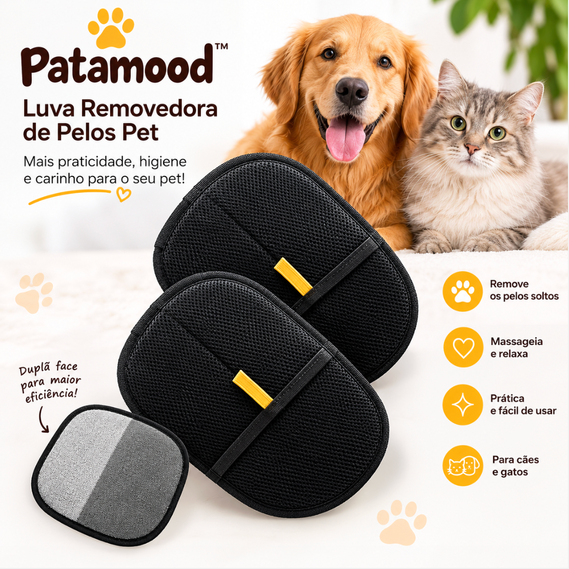Luva Removedora de Pelos Pet Patamood™