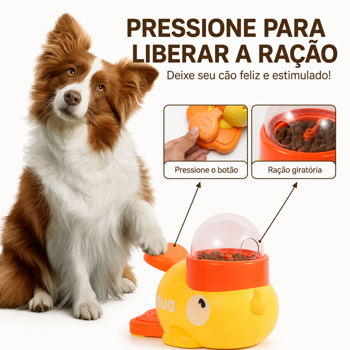 Brinquedo Interativo Pato Dispensador de Ração | Patamood™