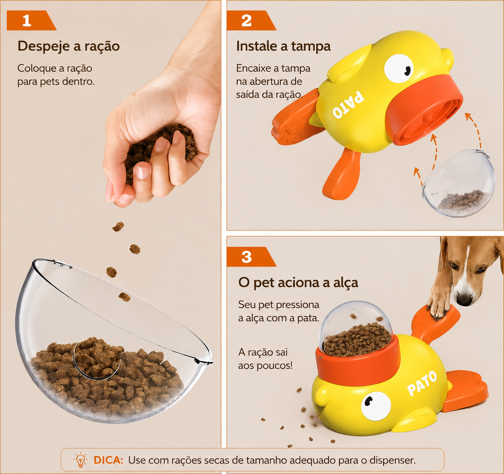 Brinquedo Interativo Pato Dispensador de Ração | Patamood™