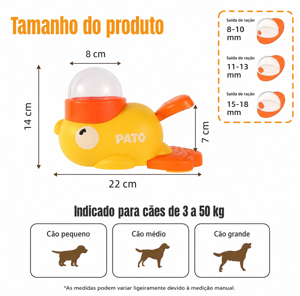 Brinquedo Interativo Pato Dispensador de Ração | Patamood™